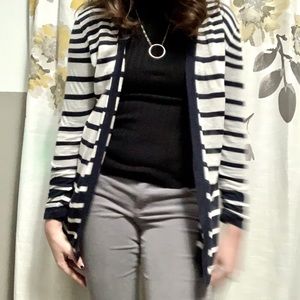 LOFT Striped Lightweight Cardigan